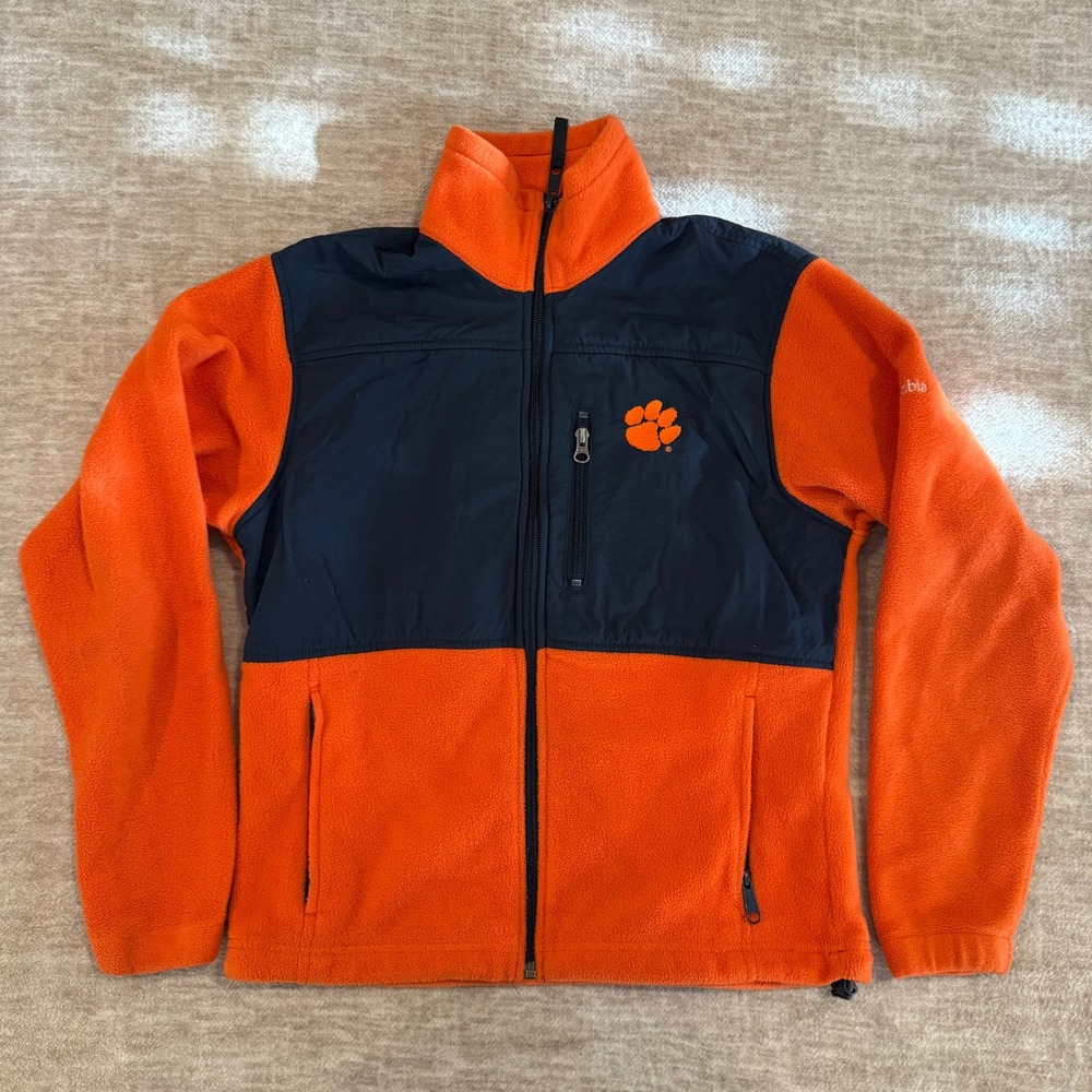 Columbia Fleece‎ Jacket Clemson Tigers Full Zip Orange Black S
